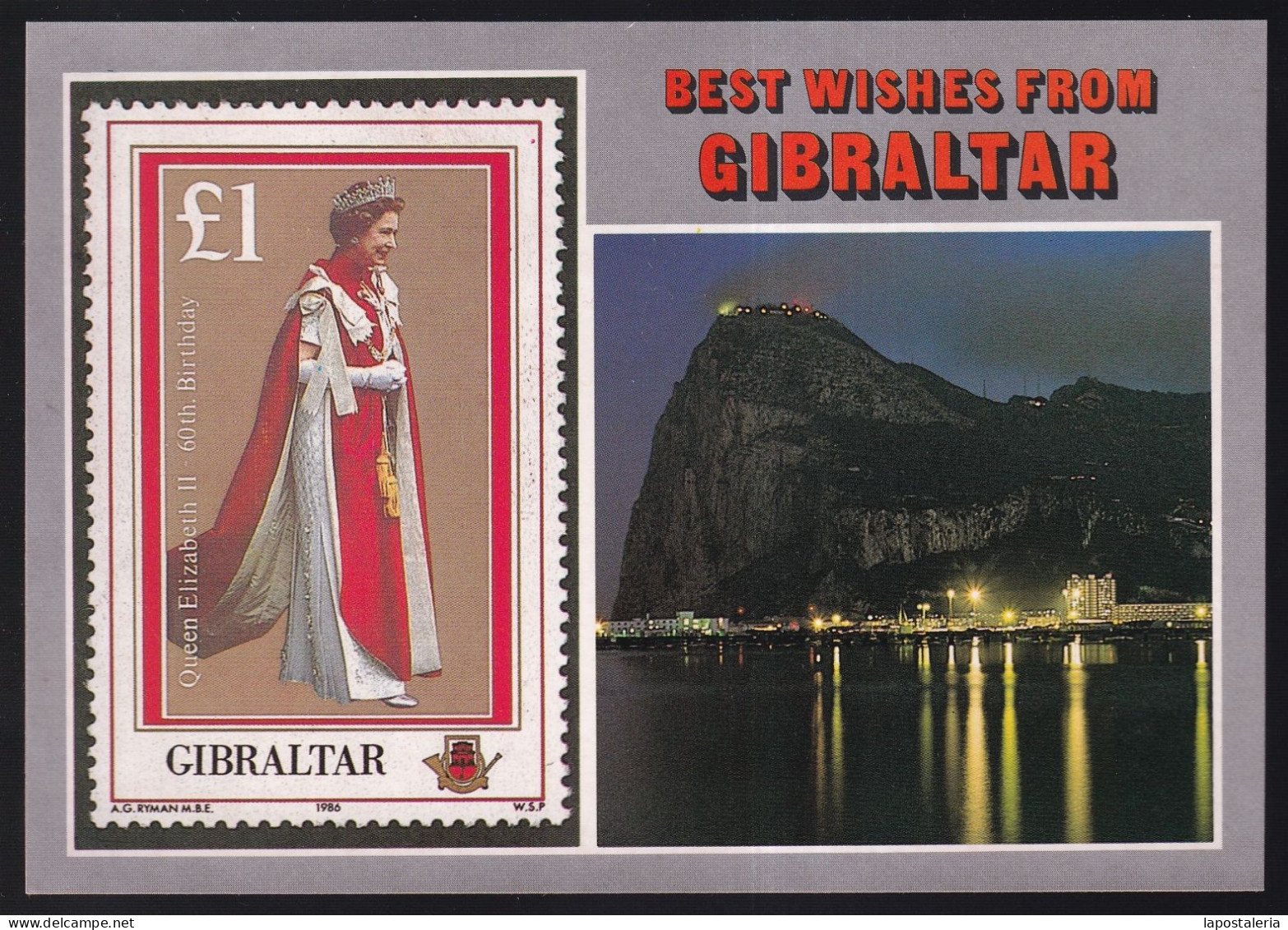*Best Wishes From Gibraltar* Ed. Rock Photographic Service. Nueva. - Gibraltar