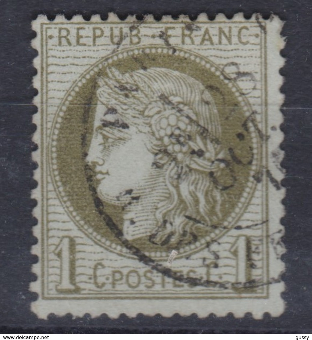 FRANCE 1871:  Le Cérès 1c. (Y&T 50d) Fond Ligné, Oblitéré, Superbe ! - 1871-1875 Ceres