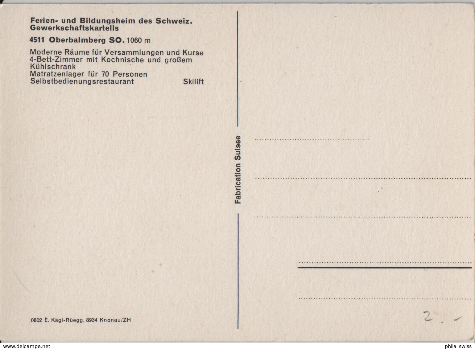 Ferien- Und Bildungsheim Gewerkschaftskartell - Oberbalmberg - Sonstige & Ohne Zuordnung