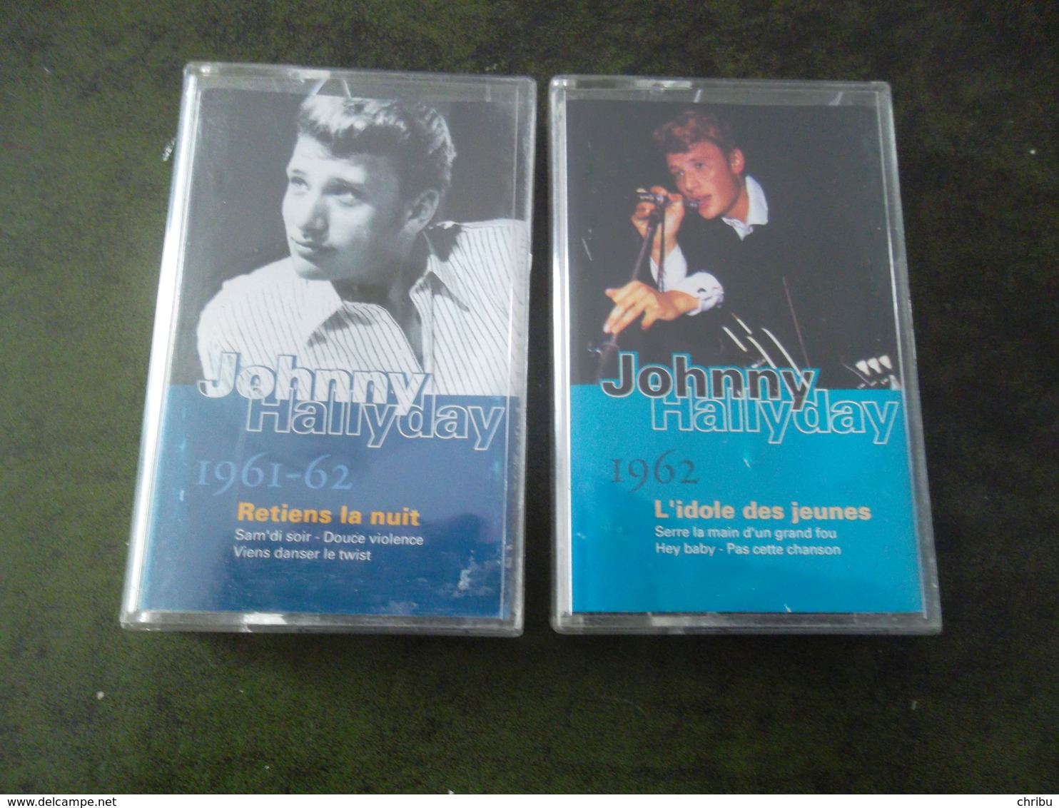 LOT DE 2 K 7 JOHNNY HALLYDAY  RETIENS LA NUIT 1961 62  / L'IDOLE DES JEUNES 1962 - Cassettes Audio