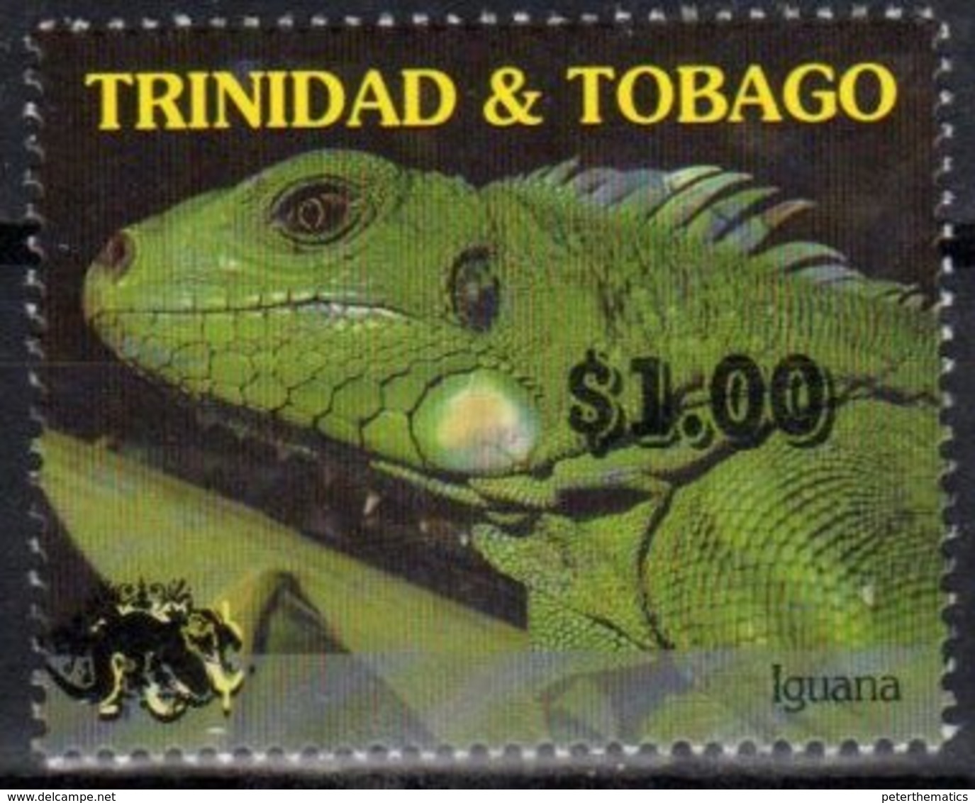 TRINIDAD  AND TOBAGO,MNH, REPTILES, IGUANAS, OVERPRINT, 1v - Other & Unclassified