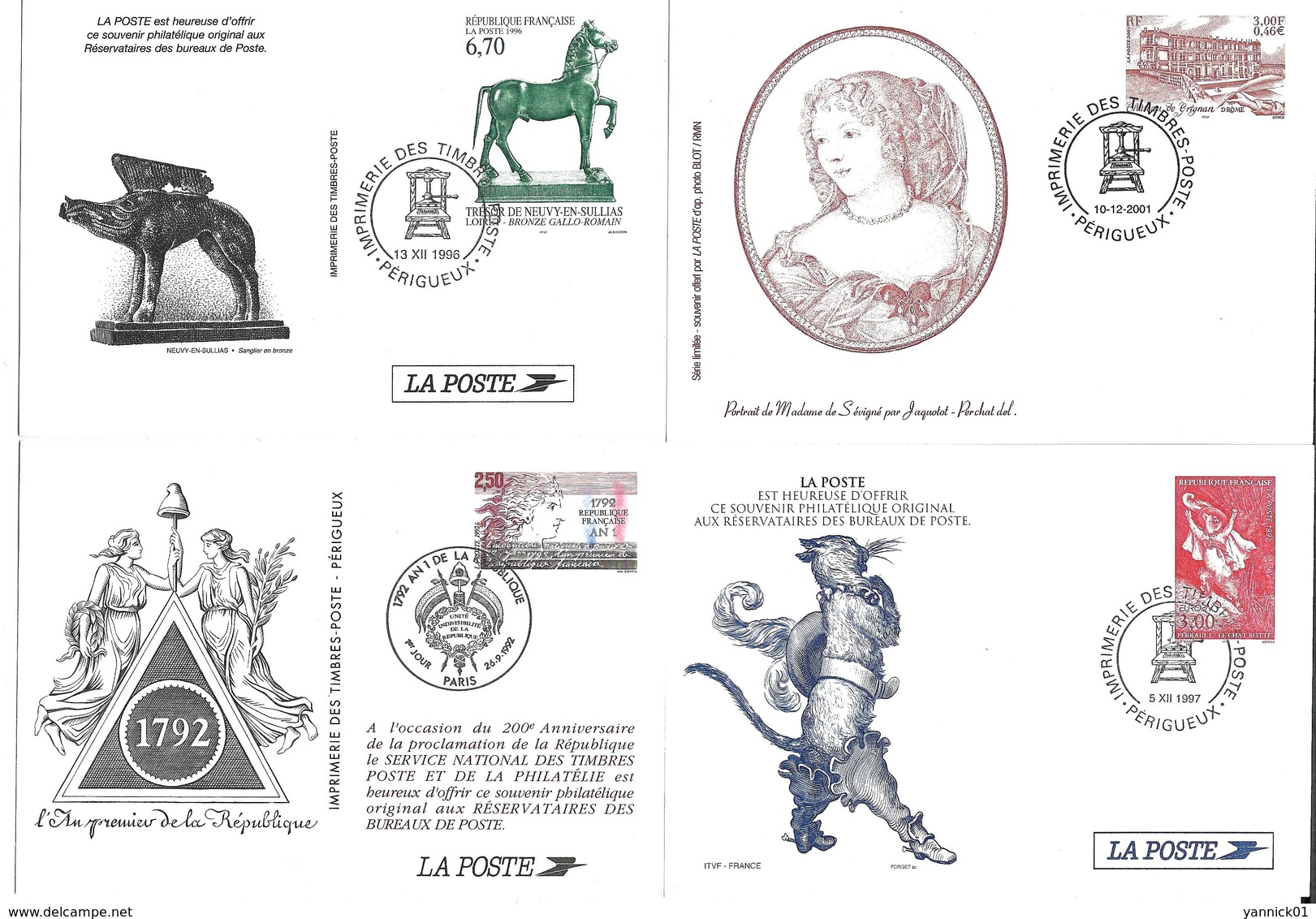 Pseudo Entiers La Poste Imprimerie De Périgueux - (6 Entiers) - Lots Et Collections : Entiers Et PAP
