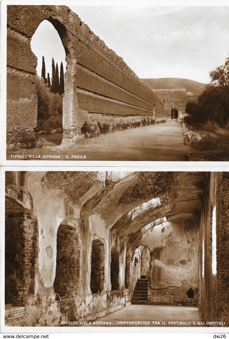 Tivoli - Villa Adriana (Terme, Palazzo, Teatro, Ospitali, Piscina...) - Lot De 12 Cartes Non Circulées 1937 - Tivoli