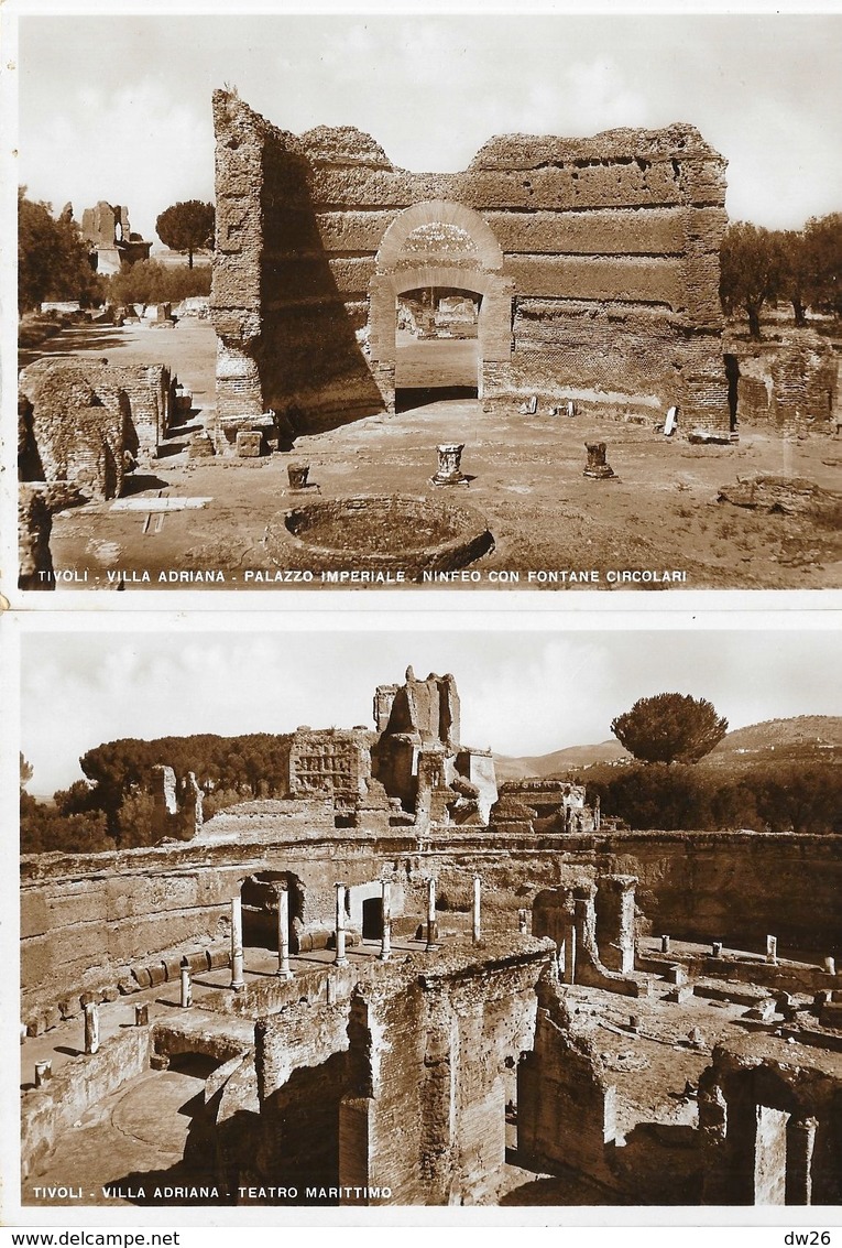 Tivoli - Villa Adriana (Terme, Palazzo, Teatro, Ospitali, Piscina...) - Lot De 12 Cartes Non Circulées 1937 - Tivoli