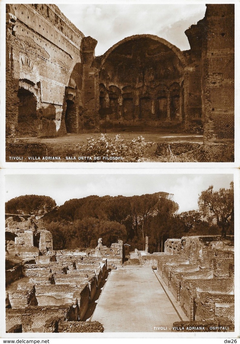 Tivoli - Villa Adriana (Terme, Palazzo, Teatro, Ospitali, Piscina...) - Lot De 12 Cartes Non Circulées 1937 - Tivoli