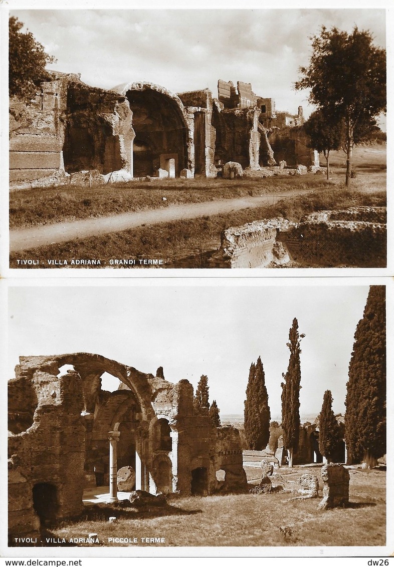 Tivoli - Villa Adriana (Terme, Palazzo, Teatro, Ospitali, Piscina...) - Lot De 12 Cartes Non Circulées 1937 - Tivoli
