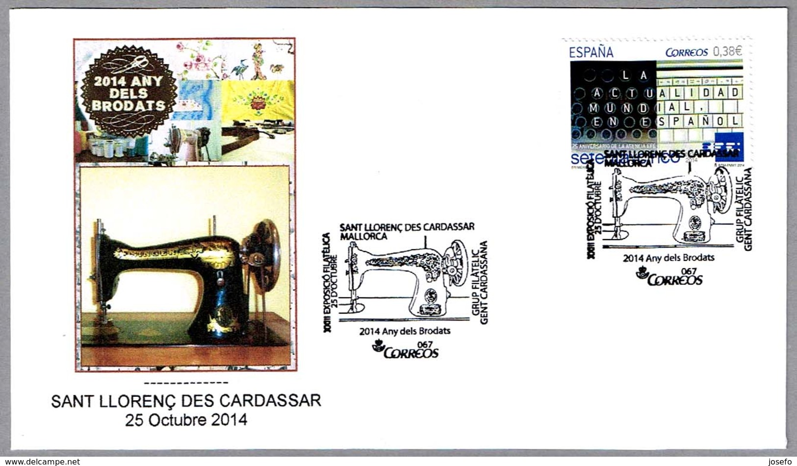 AÑO DEL BORDADO -  YEAR OF EMBROIDERY. Maquina De Coser - Sewing Machine. Sant Llorenc Des Cardassar 2014 - Textiles
