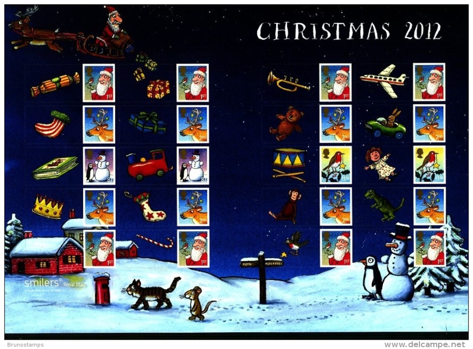 GREAT BRITAIN - 2012  CHRISTMAS GENERIC SMILERS SHEET   PERFECT CONDITION - Ganze Bögen & Platten