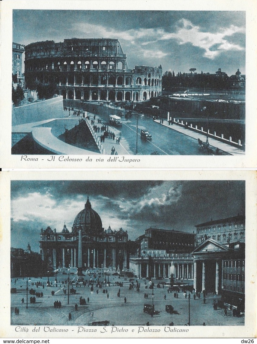 Rome, Roma (Citta Del Vaticano, Colosseo, Accademia Fascista, Castel, Teatro - Lot De 25 Cartes Cyan Non Circulées - Verzamelingen