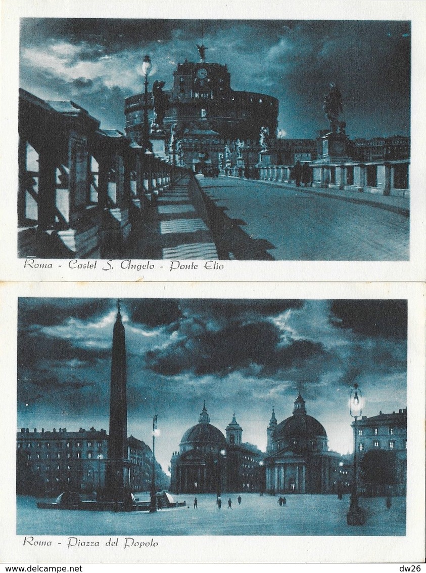 Rome, Roma (Citta Del Vaticano, Colosseo, Accademia Fascista, Castel, Teatro - Lot De 25 Cartes Cyan Non Circulées - Verzamelingen