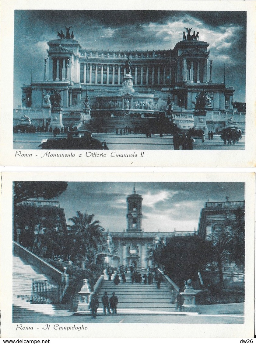 Rome, Roma (Citta Del Vaticano, Colosseo, Accademia Fascista, Castel, Teatro - Lot De 25 Cartes Cyan Non Circulées - Collections & Lots