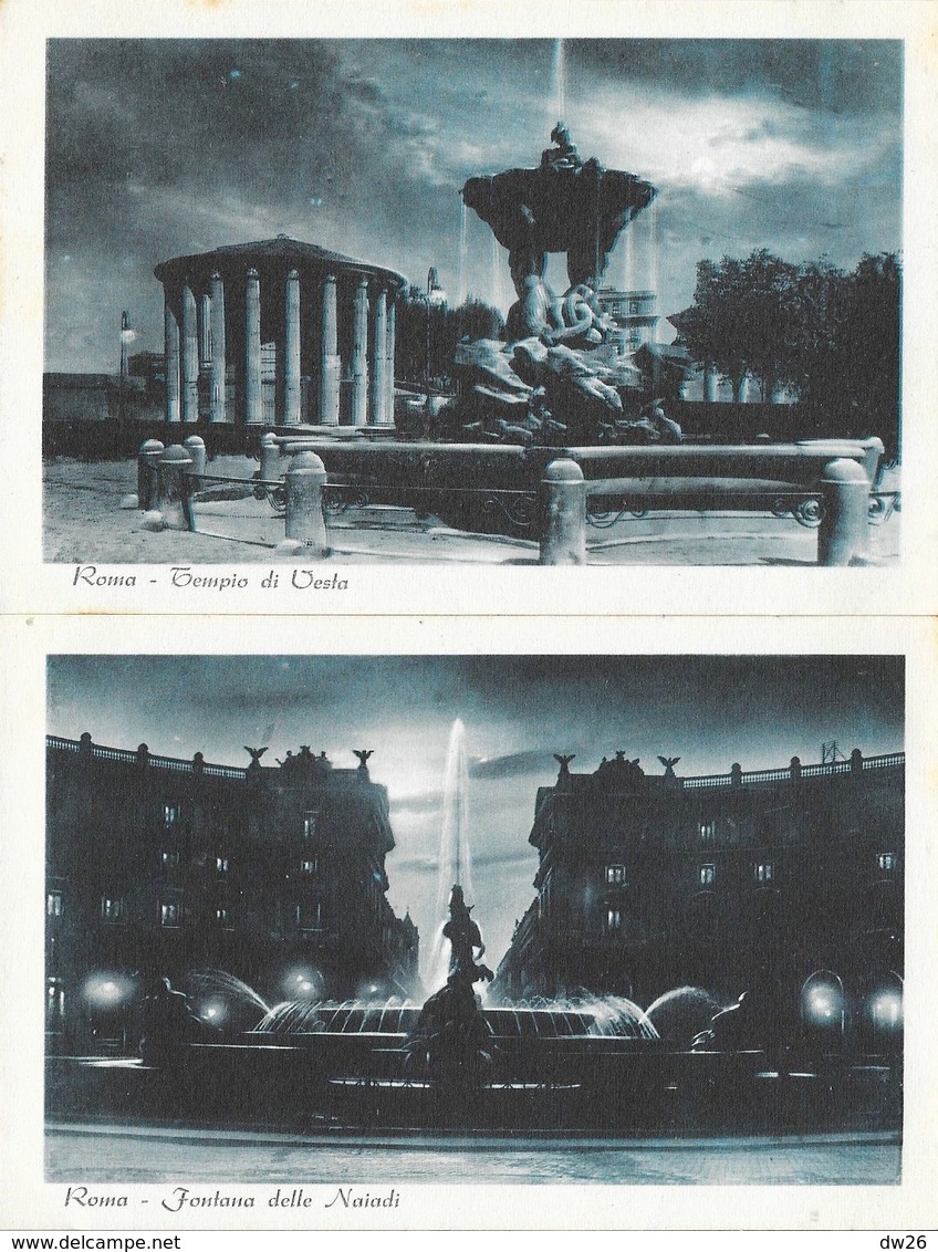 Rome, Roma (Citta del Vaticano, Colosseo, Accademia Fascista, Castel, Teatro - Lot de 25 cartes cyan non circulées