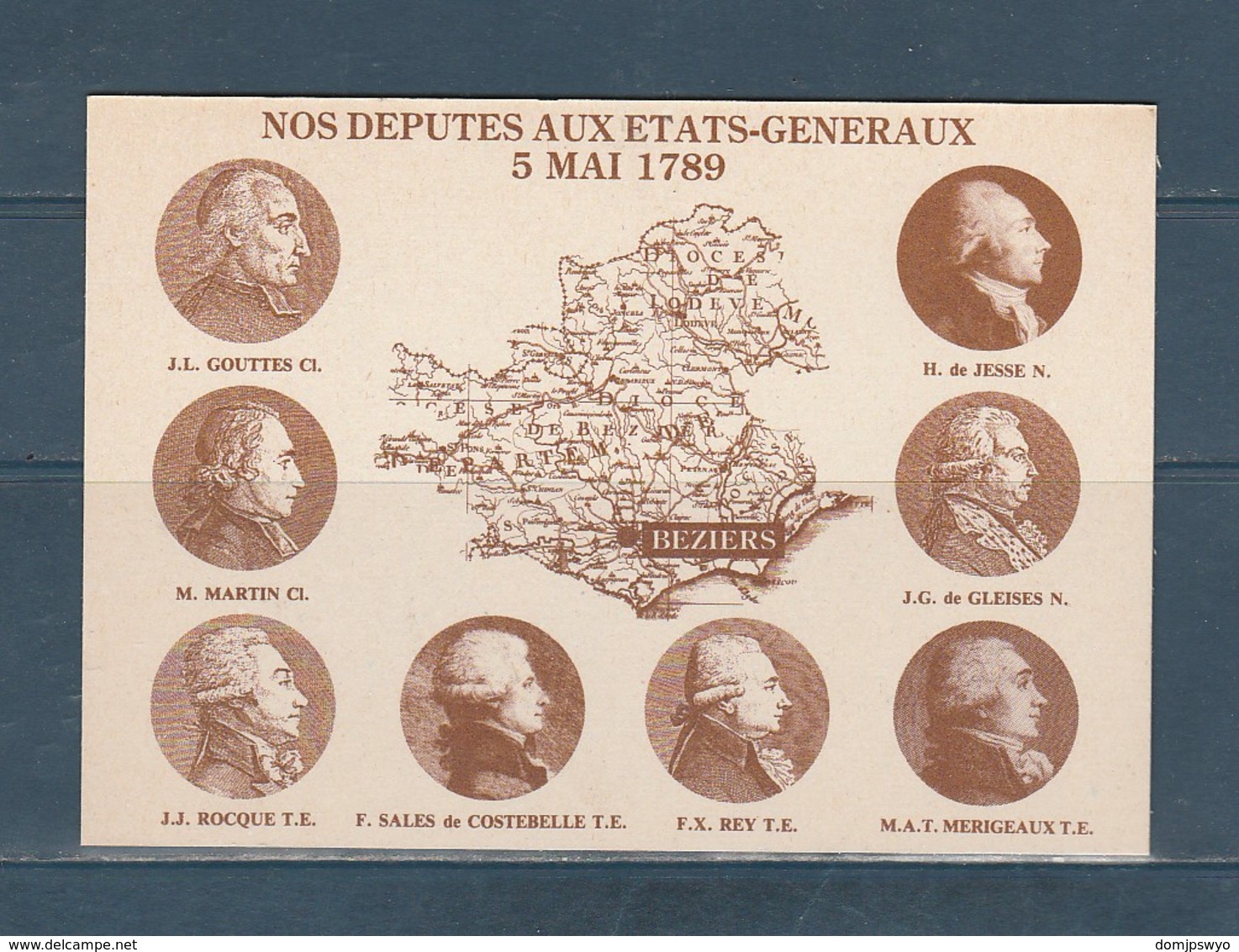 Carte Moderne Nos Députés Aux états Généraux 5è Salon Pézenas 1989 - Bourses & Salons De Collections