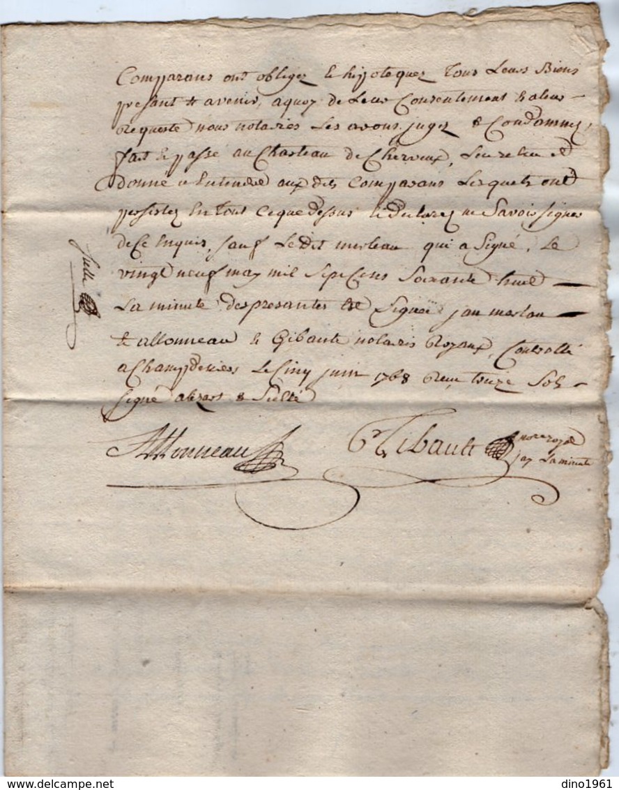 VP13.307 - Cachet Généralité De POITIERS - Acte De 1768 à Déchiffrer - Cachets Généralité