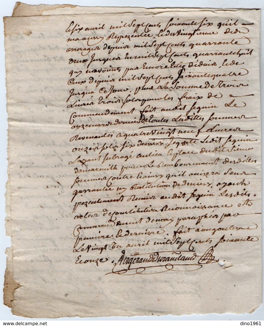 VP13.308 - ANGOULEME - Acte De 1771 Concernant Mr RAMBAUD De MAREUIL - Manuscripts