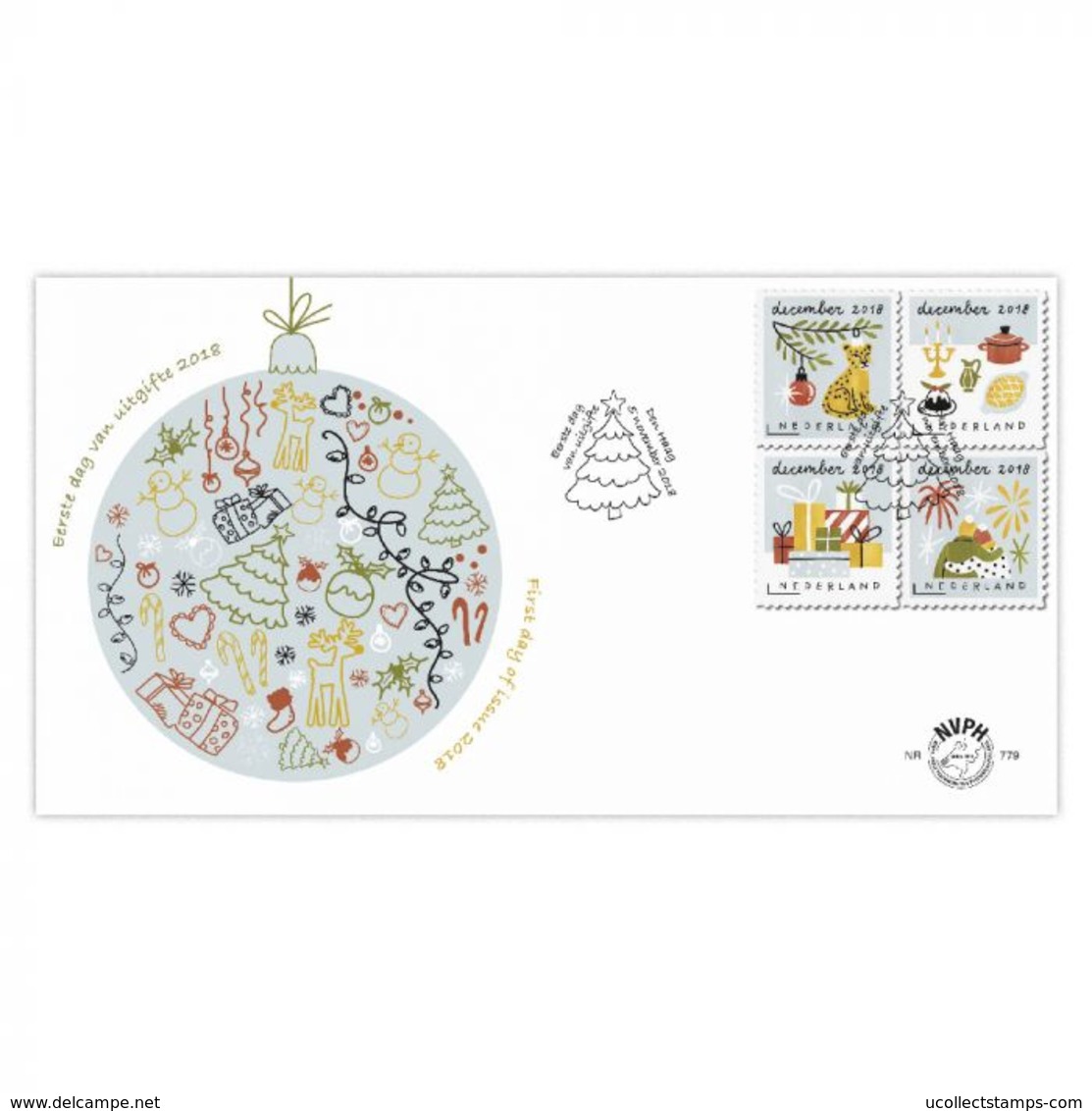 Nederland 2018  Kerstmis  Christmas  Weihnachten Noell  FDC 779 A En B     Postfris/mnh/sans Charniere - Ongebruikt