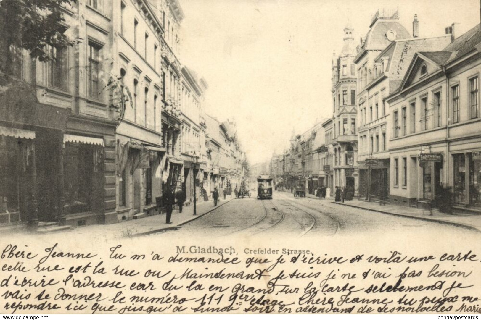 MÖNCHENGLADBACH, Crefelder Strasse, Strassenbahn (1903) AK - Mönchengladbach