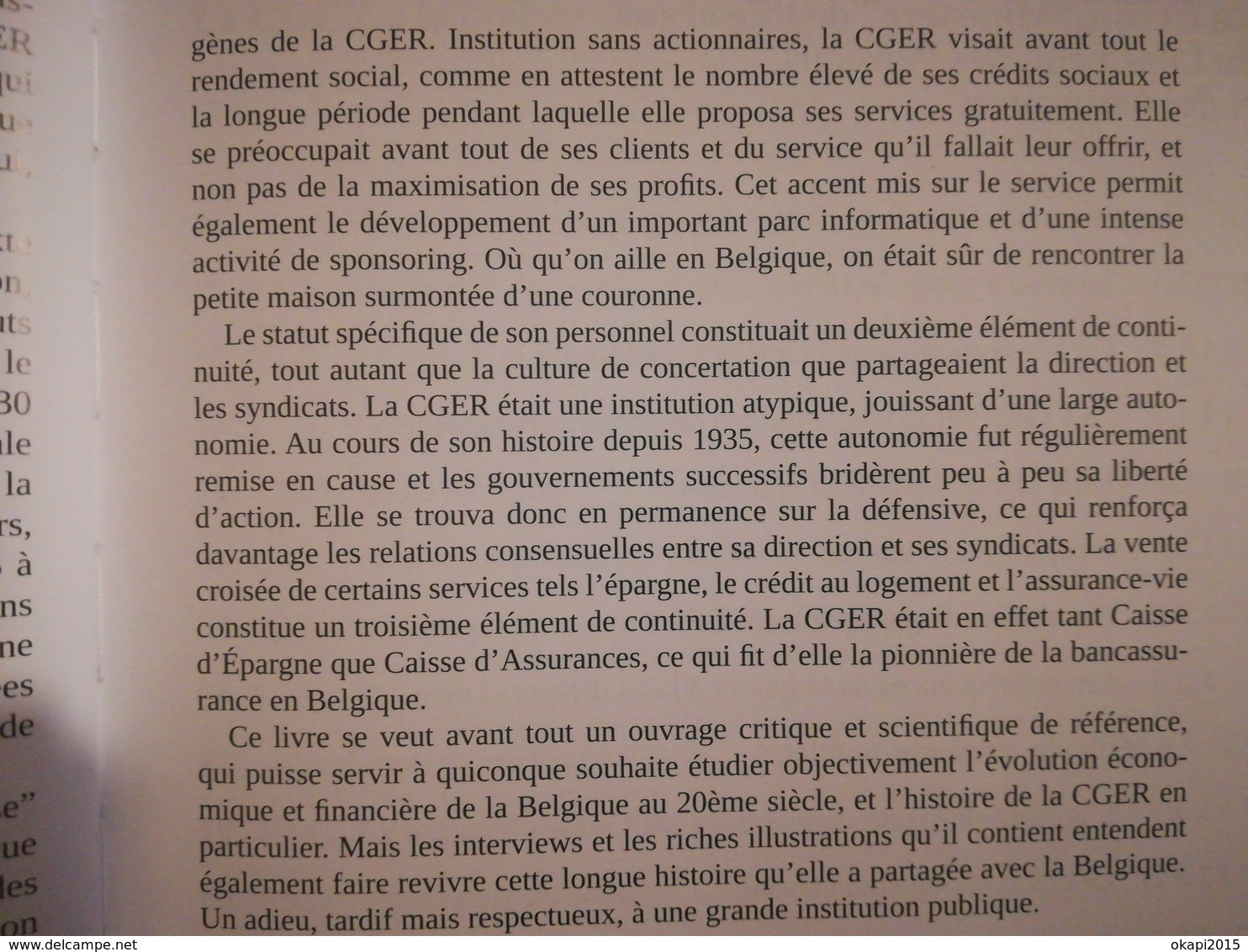 1935  - 1998 DE LA CGER À FORTIS  ADIEU À LA CAISSE LIVRE HISTOIRE BANQUE BELGIQUE ANNÉE 2011