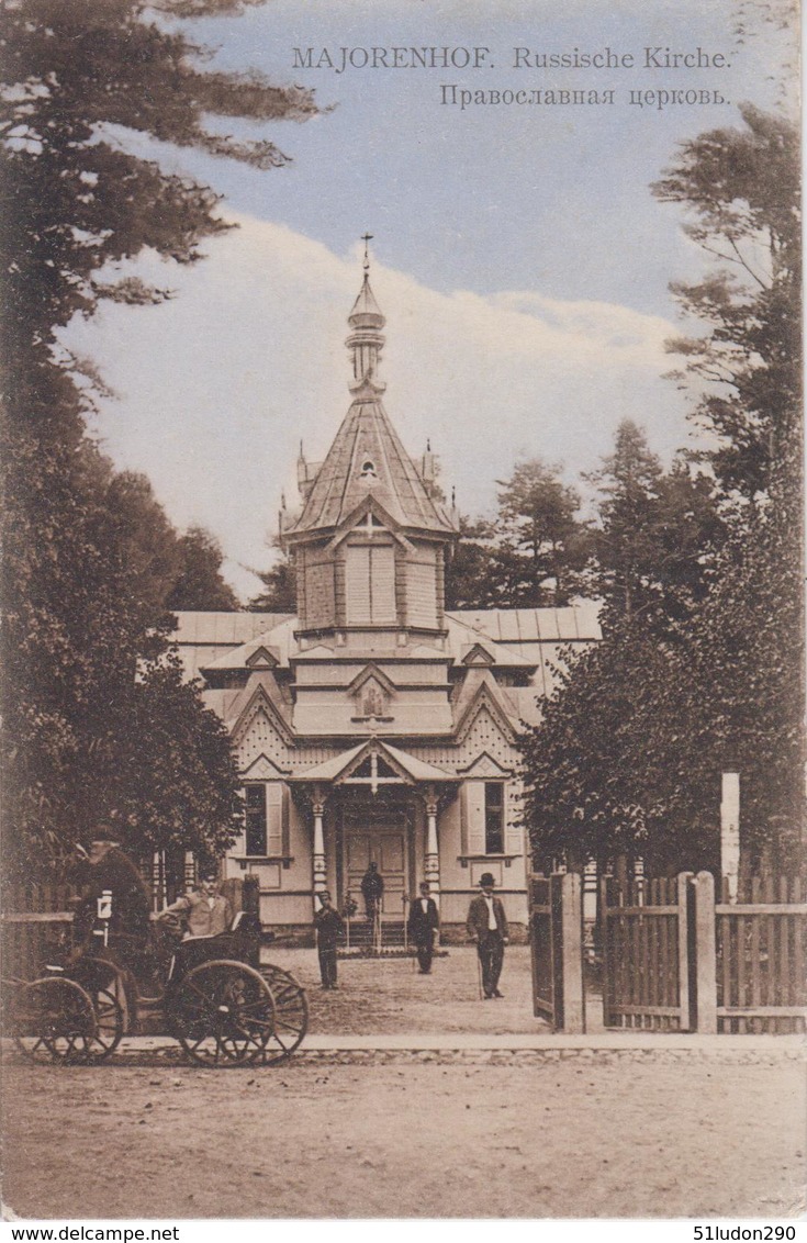 CPA Lettonie - Majorenhof - Russische Kirche (avec Animation Et Attelage) - Lettonie