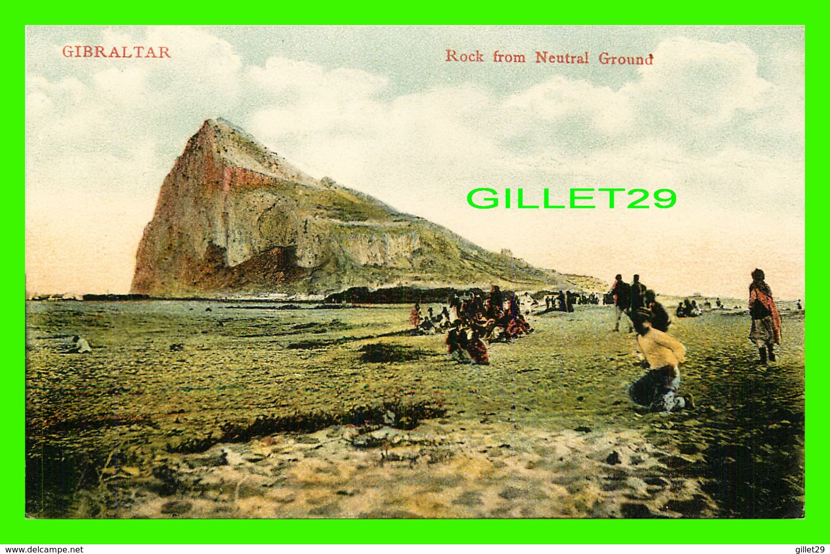 GIBRALTAR - ROCK FROM NEUTRAL GROUND - ANIMATED -  V. B. CUMBO - - Gibraltar