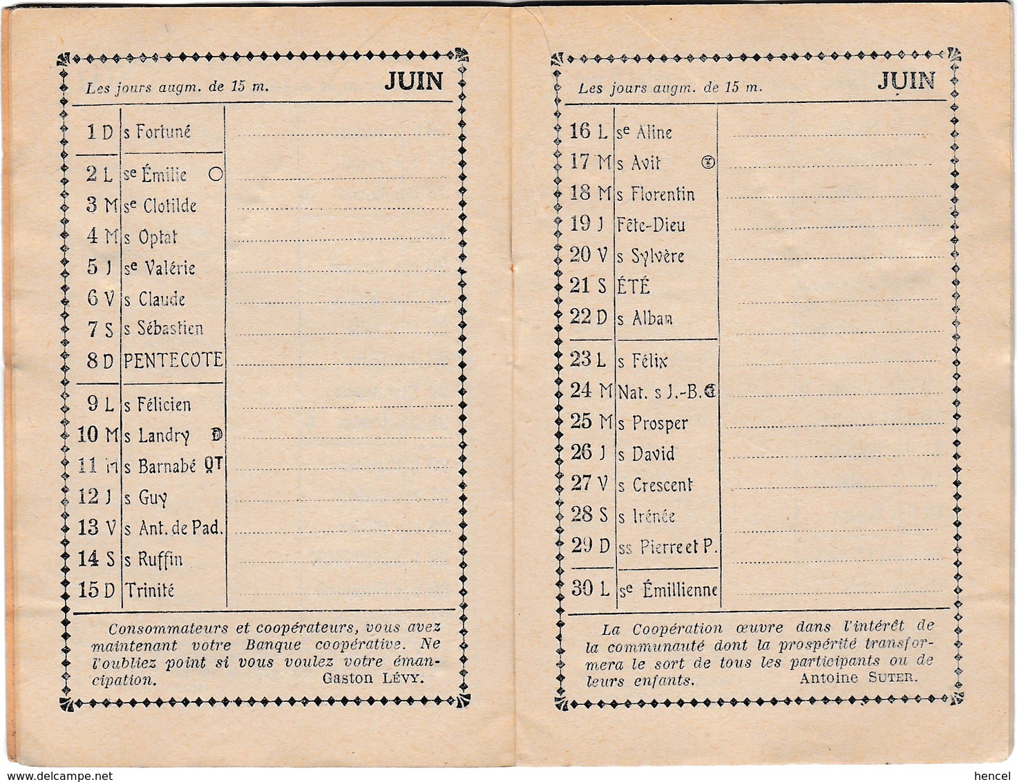 Petit Agenda-Calendrier 1924 "Le Progrès Social"