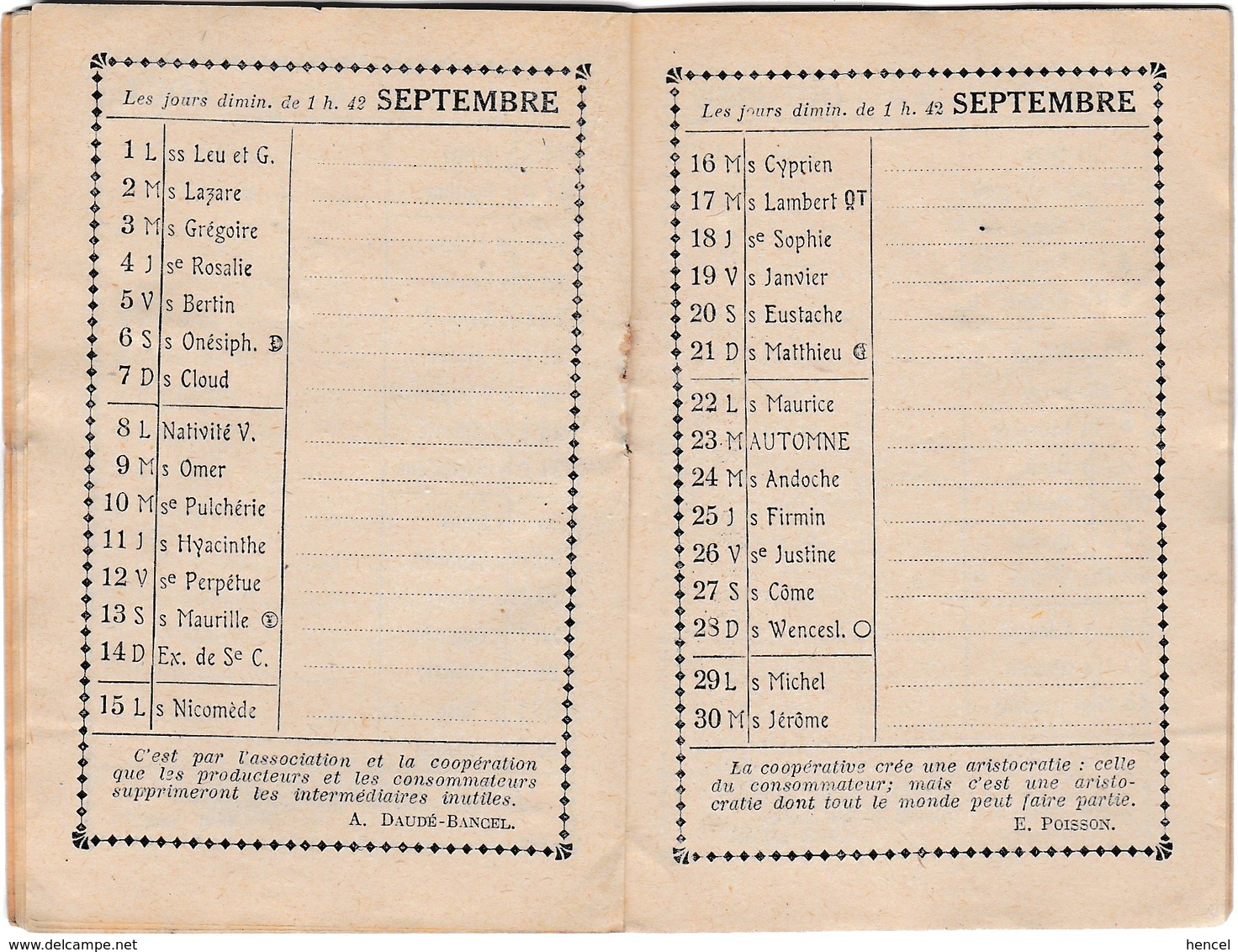 Petit Agenda-Calendrier 1924 "Le Progrès Social"