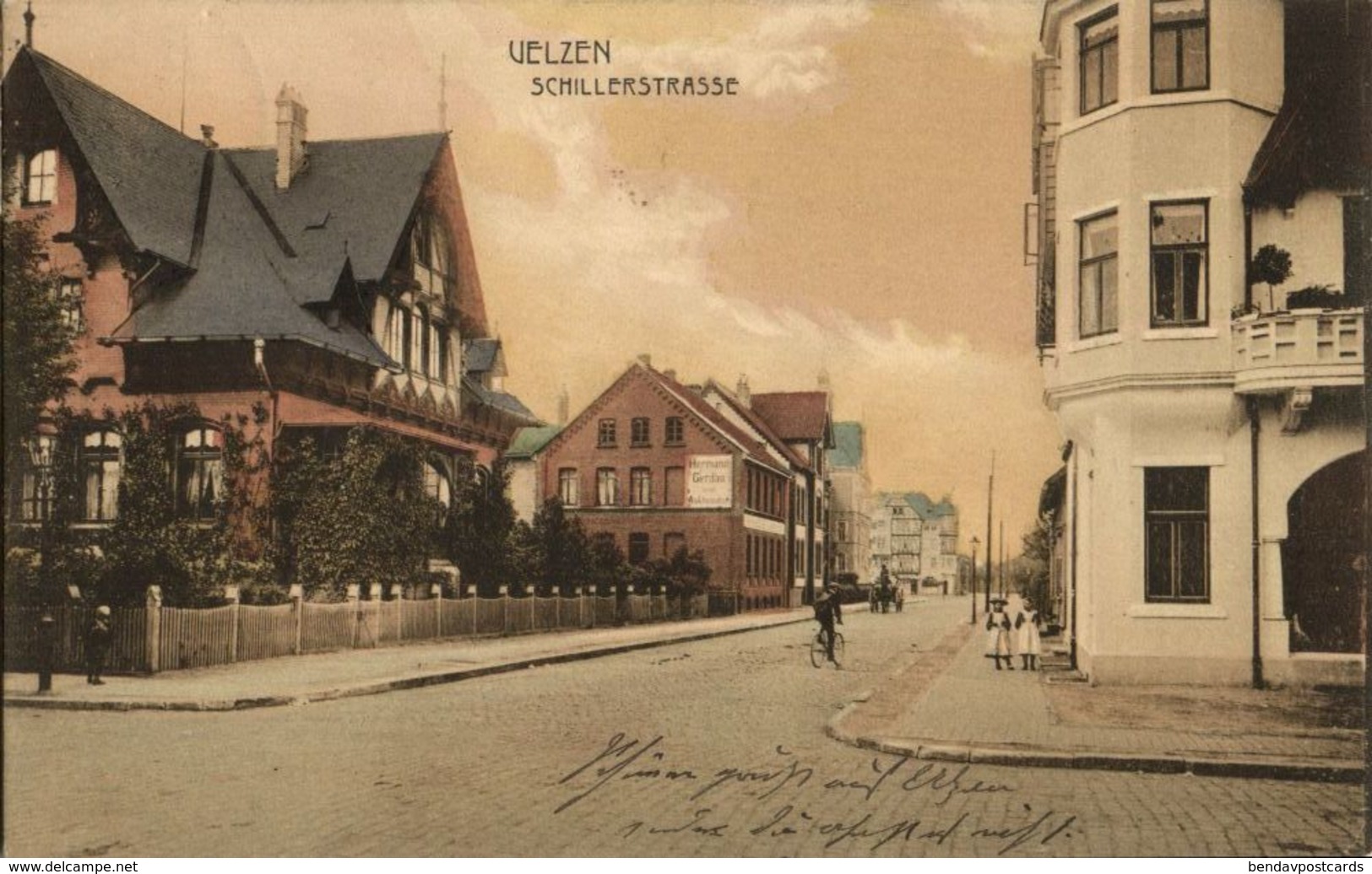 UELZEN, Schillerstrasse, Hermann Gerdau Auktionator (1908) AK - Uelzen