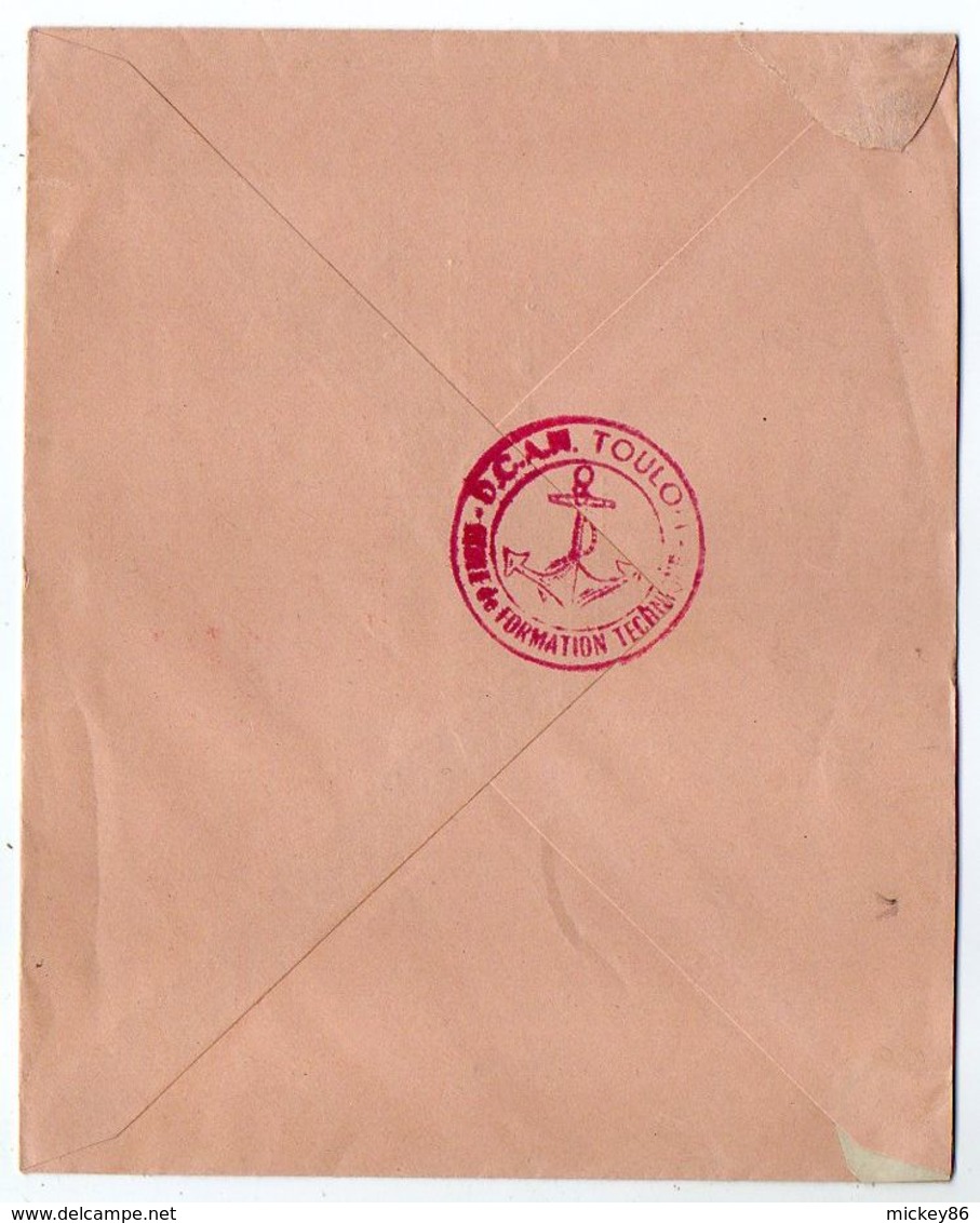 1965--EMA Marine Nationale-Direction Des Constructions Et Armes Navales --Port De TOULON--Lettre Pour PARIS 6°-- - EMA (Empreintes Machines à Affranchir)