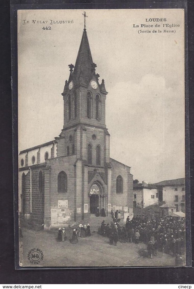 CPA 43 - LOUDES - La Place De L'Eglise ( Sortie De La Messe ) - Très Belle ANIMATION - Loudes