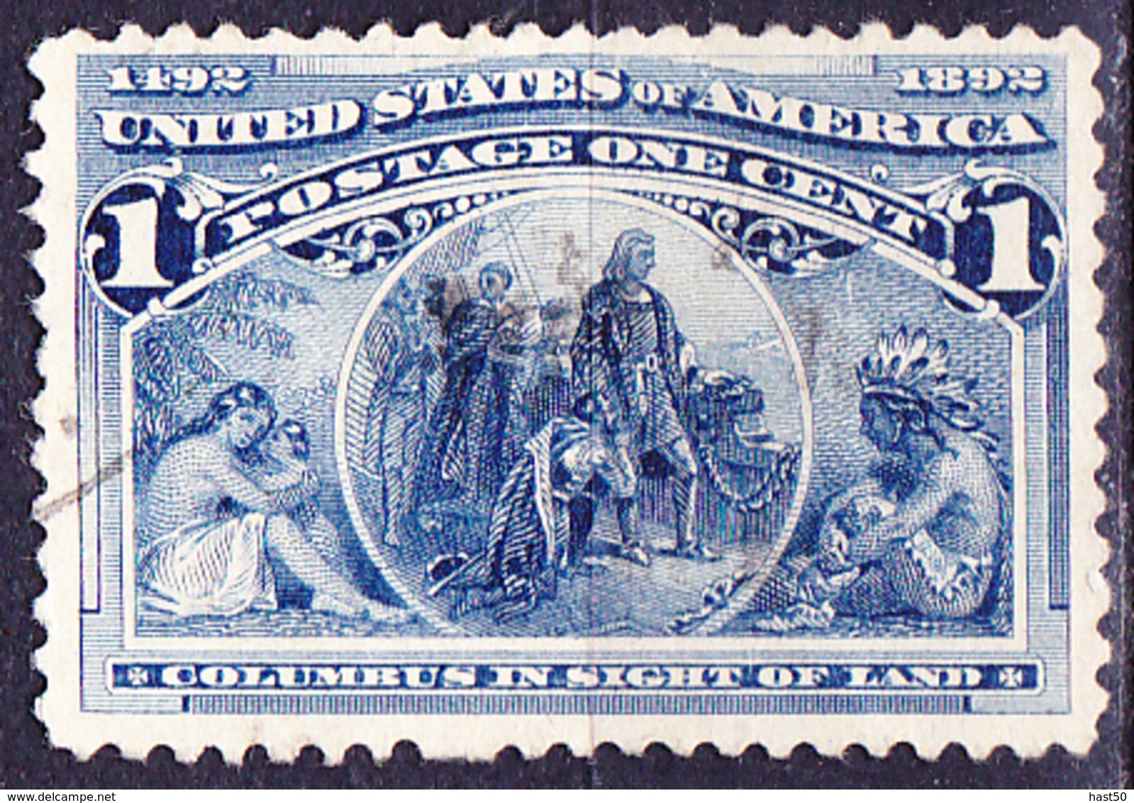 USA - Kolumbus Sichtet Land, Indianerfamilie (MiNr: 73) 1893 - Gest Used Obl - Used Stamps