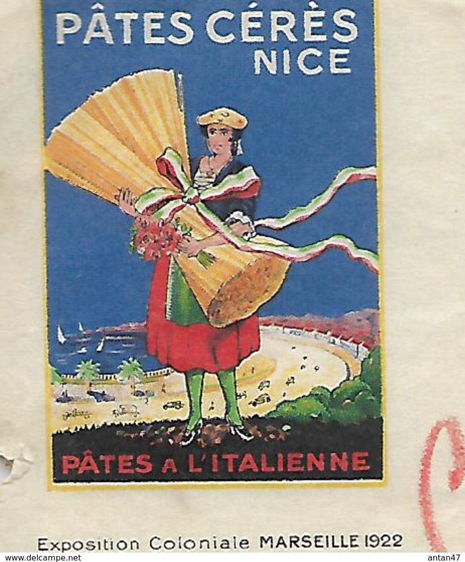 Facture 1931/ PARIS / Pâtes Alimentaires CERES MEUNIER / NICE / Vignette Exposition Coloniale 1931 - Cinderellas