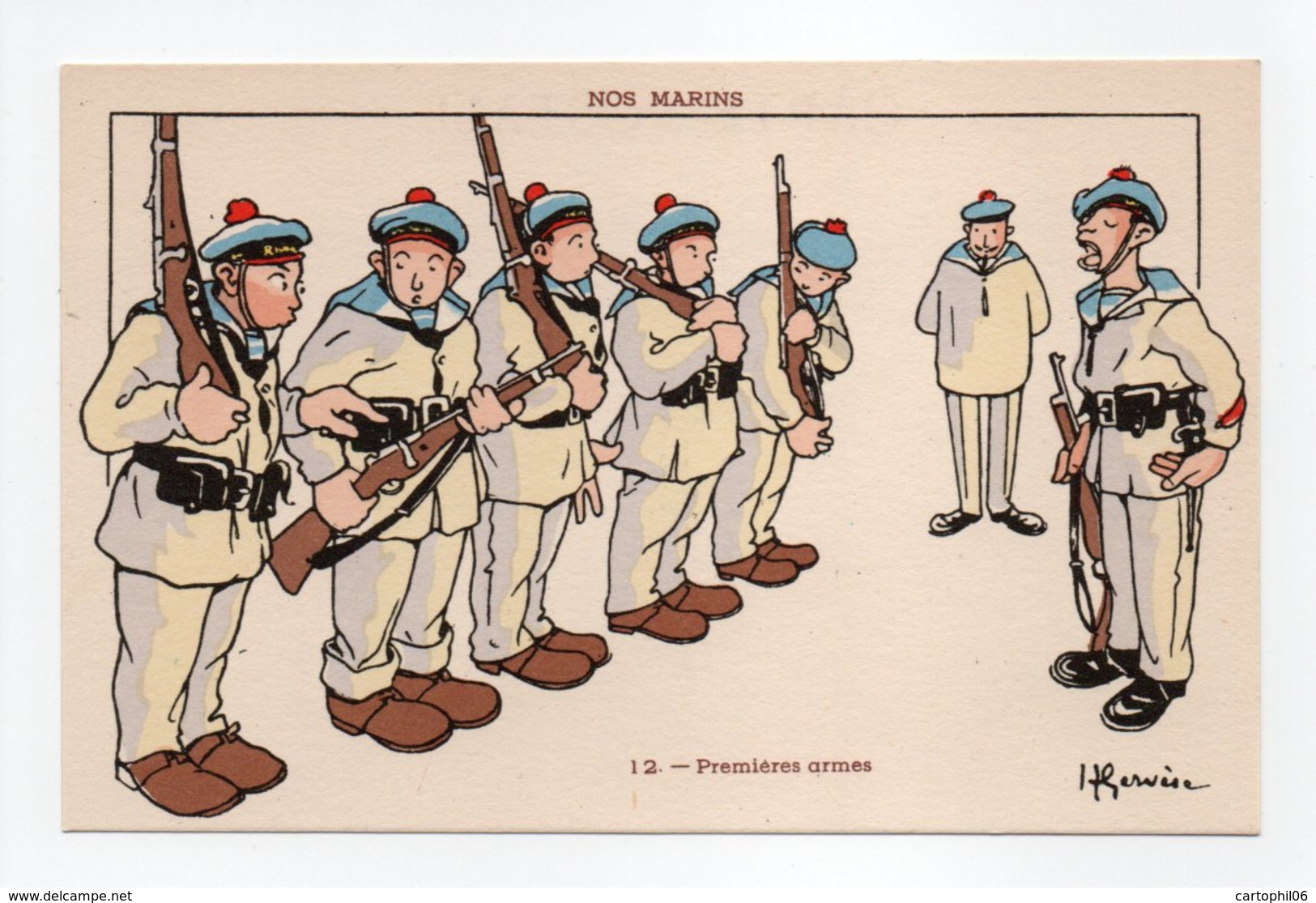 - CPA GERVESE (illustrateurs) - Premières Armes - Série NOS MARINS N° 12 - - Gervese, H.