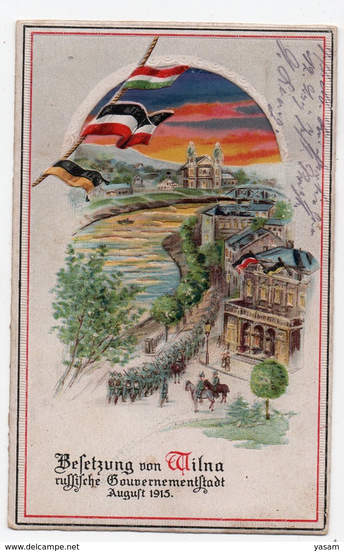 Wilna. Wilno. Vilna. Military Souvenir Embossed Postcard. - Lithuania