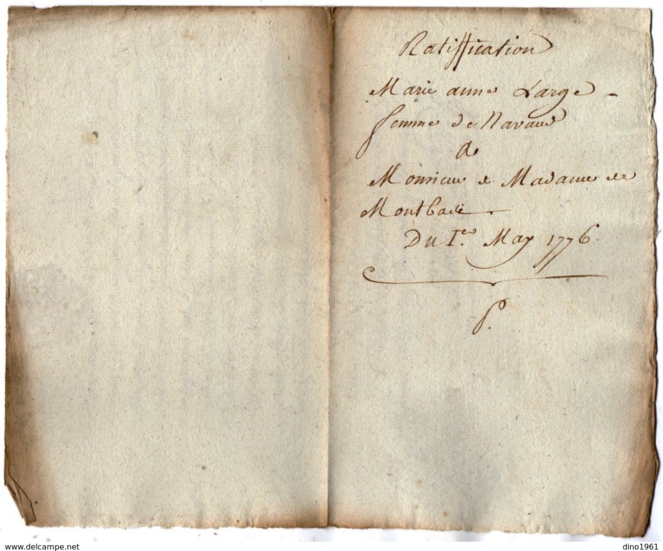 VP13.314 - Cachet Généralité De LA ROCHELLE - Acte De 1776 - Ratification LARGE - NAVAUD à BREUIL MAGNE - Seals Of Generality