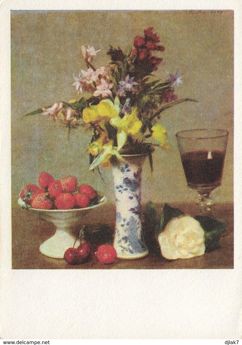 Carte Postale De La Loterie Nationale Musée De Grenoble Theodore Fantin Latour Nature Morte Les Fiançailles (2 Scans) - Peintures & Tableaux