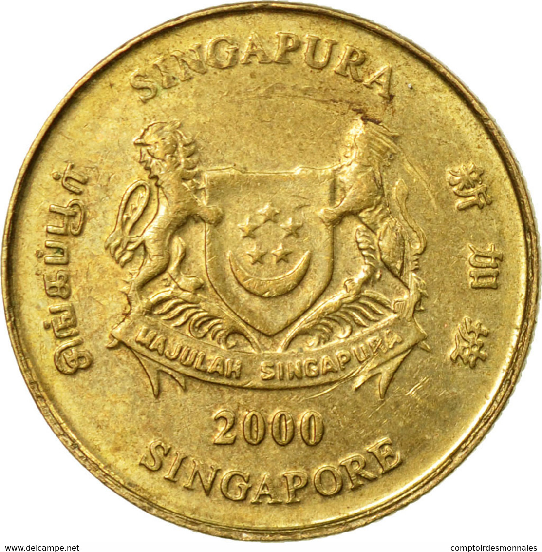 Monnaie, Singapour, 5 Cents, 2000, Singapore Mint, TTB, Aluminum-Bronze, KM:99 - Singapour