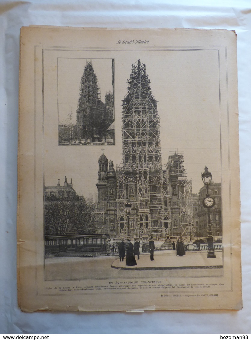 LE GRAND ILLUSTRE N° 1 Du 1/01/1905 LE CHIEN DU 4ème Rgt DU GENIE PASSE PAR LES ARMES - ECHAFAUDAGE A LA TRINITE PARIS - Autres & Non Classés