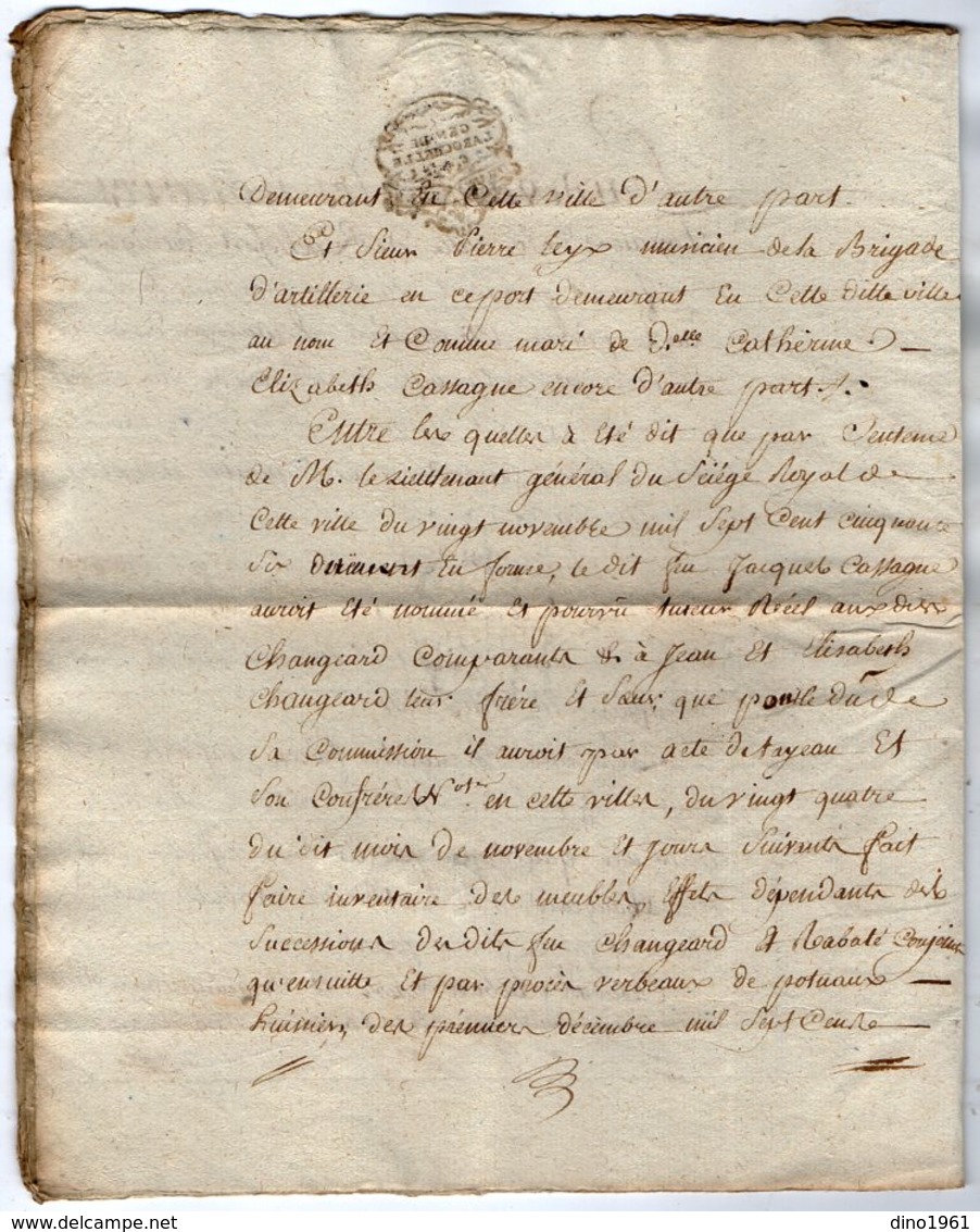 VP13.316 - Cachet Généralité De LA ROCHELLE - Acte De 1776 - Quittance Mr CHANGEARD Perruquier à ROCHEFORT & PARIS - Cachets Généralité