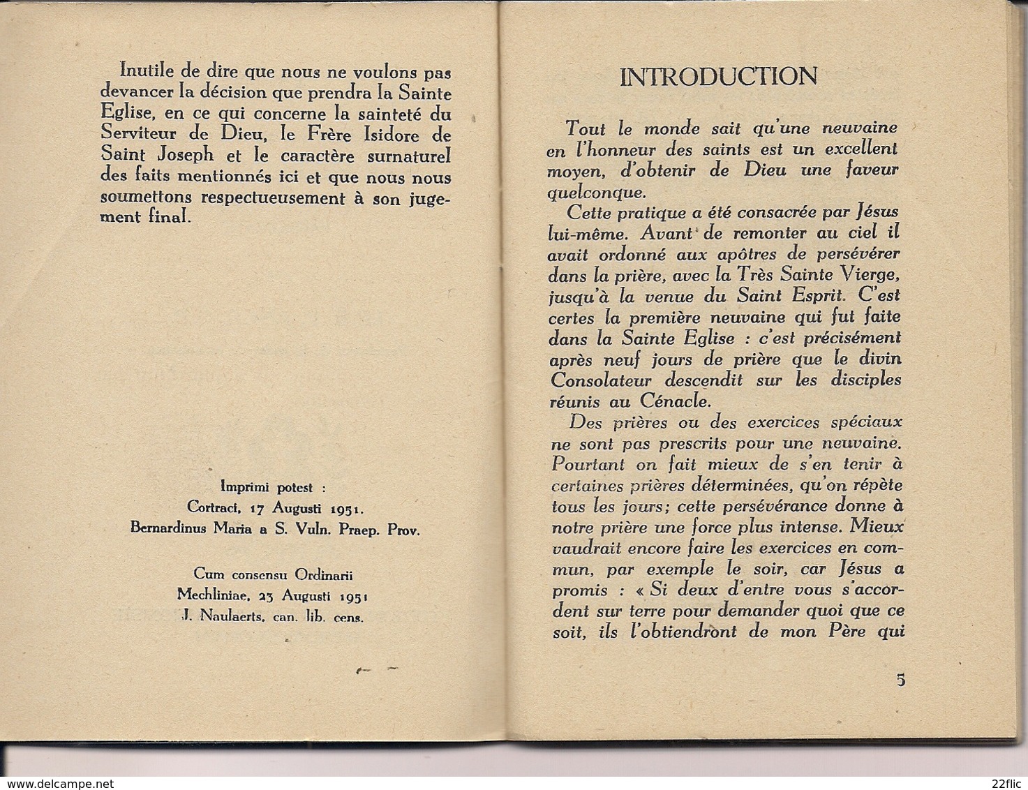 NEUVAINE EN L'HONNEUR DU SERVITEUR DE DIEU LE PERE ISIDORE - Autres & Non Classés