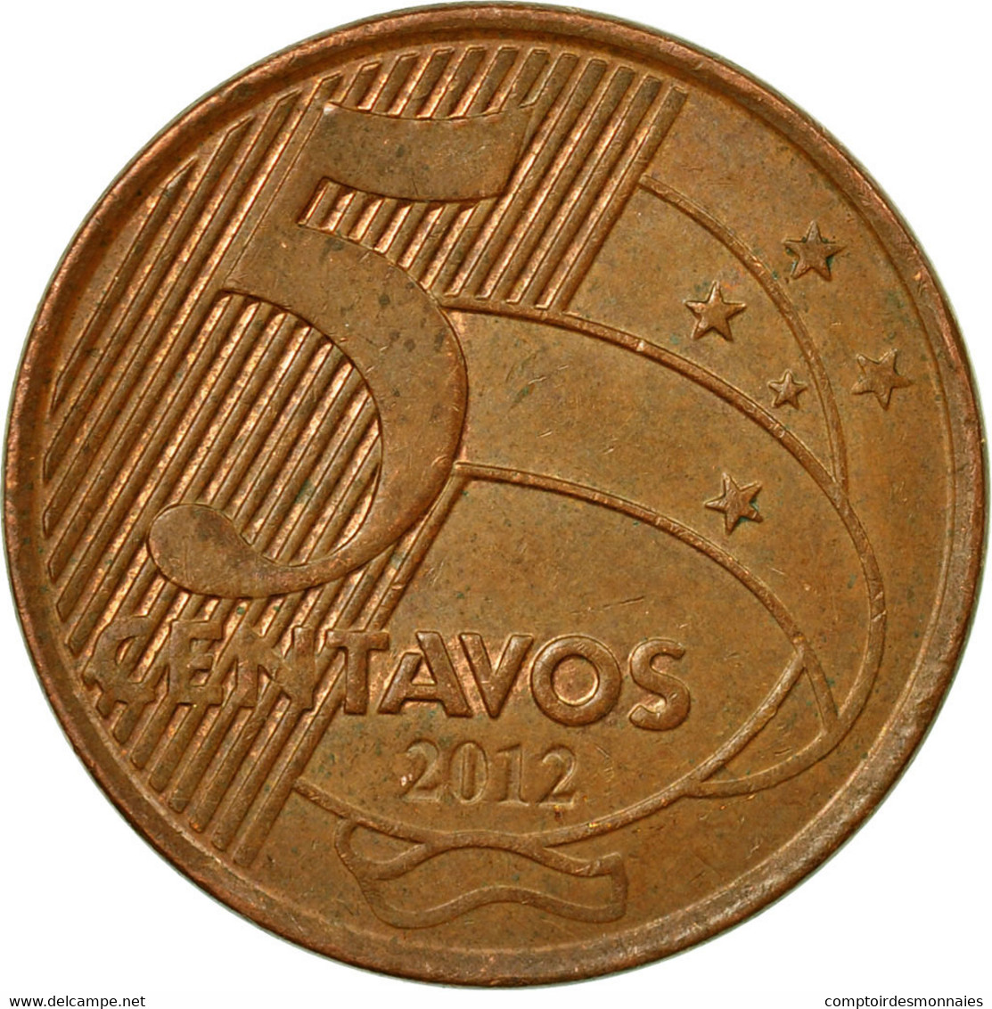 Monnaie, Brésil, 5 Centavos, 2012, TTB, Copper Plated Steel, KM:648 - Brésil