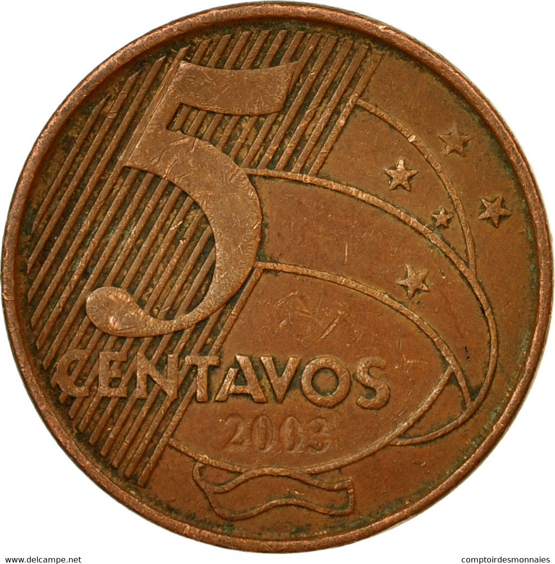 Monnaie, Brésil, 5 Centavos, 2003, TTB, Copper Plated Steel, KM:648 - Brésil