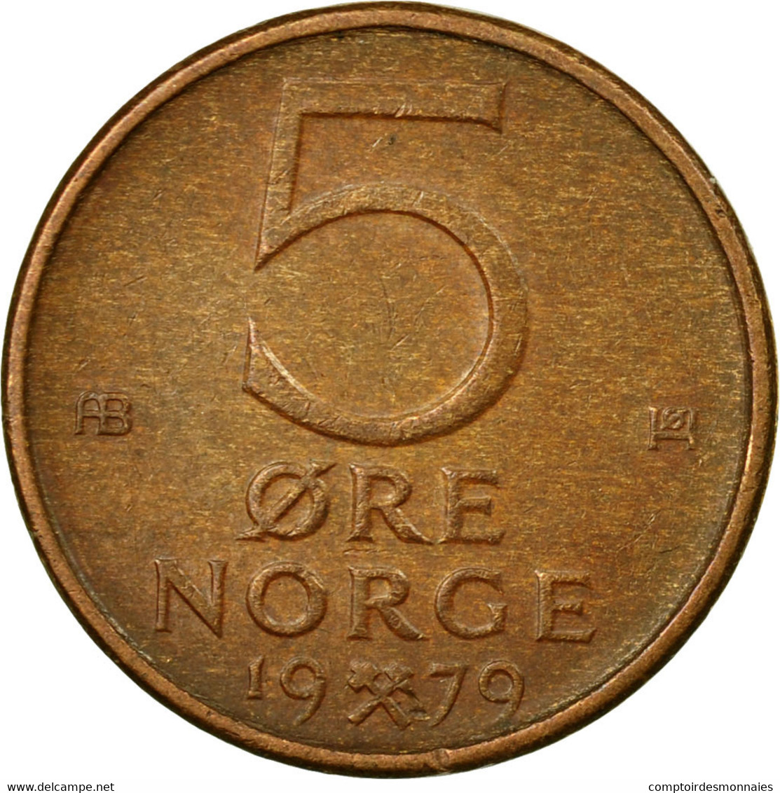 Monnaie, Norvège, Olav V, 5 Öre, 1979, TTB, Bronze, KM:415 - Norvège