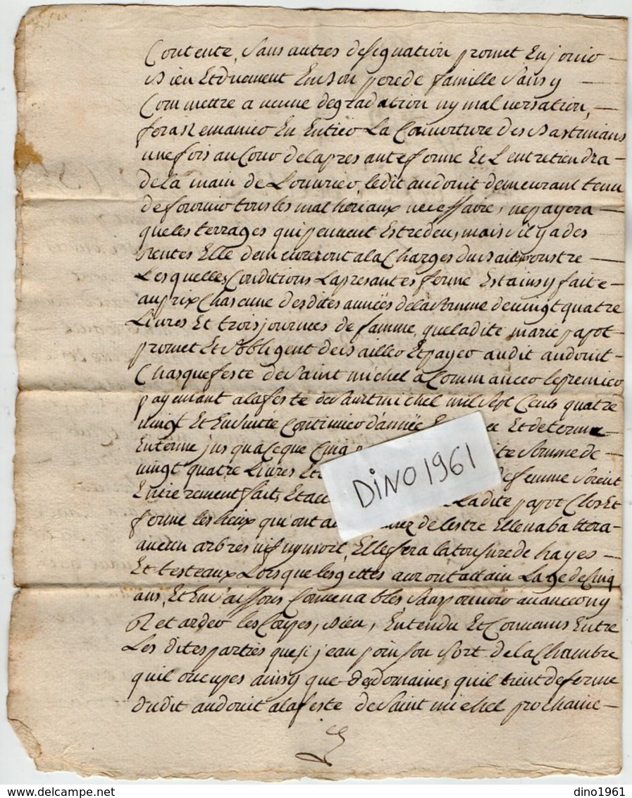 VP13.318 - Cachet Généralité POITIERS - SAINT MAIXENT - Acte De 1777 - Bail Mrs Ch. ANDOUET & GUERIN à CHERVEUX - Seals Of Generality