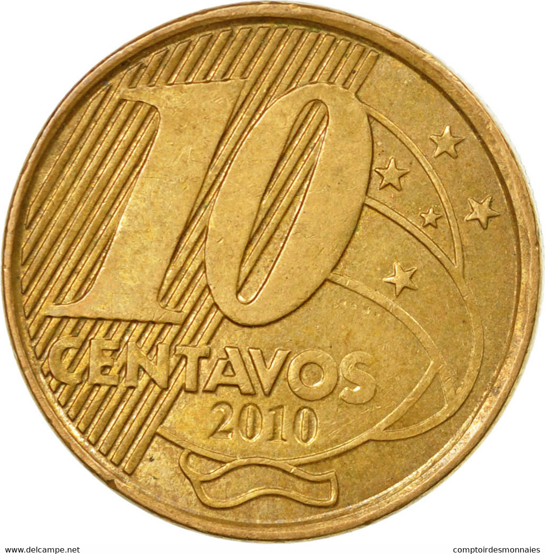 Monnaie, Brésil, 10 Centavos, 2010, TTB, Bronze Plated Steel, KM:649.2 - Brésil