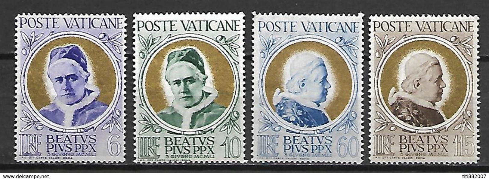 VATICAN     -    1951.    Y&T N° 163 à 166 **.   S.S. Le Pape Pie X.    Série Complète. - Neufs