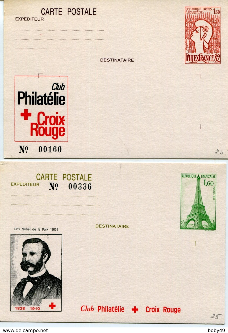 2 CARTES Avec Repiquage De La CROIX ROUGE - AK Mit Aufdruck (vor 1995)