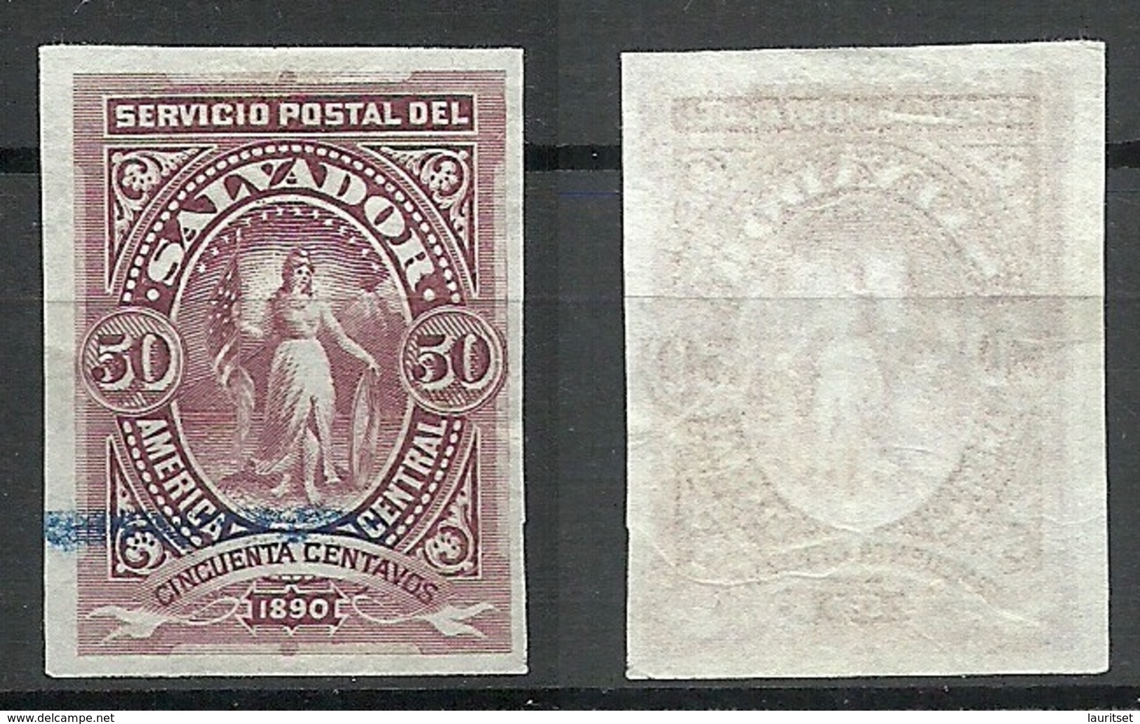 EL SALVADOR 1890 ESSAY Plate PROOF 50 C. Michel 34 - El Salvador