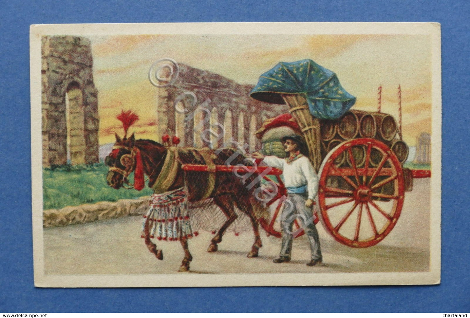 Cartolina Costumi - Roma - Costumi Romani - Carro Da Vino - 1910 Ca. - Altri & Non Classificati