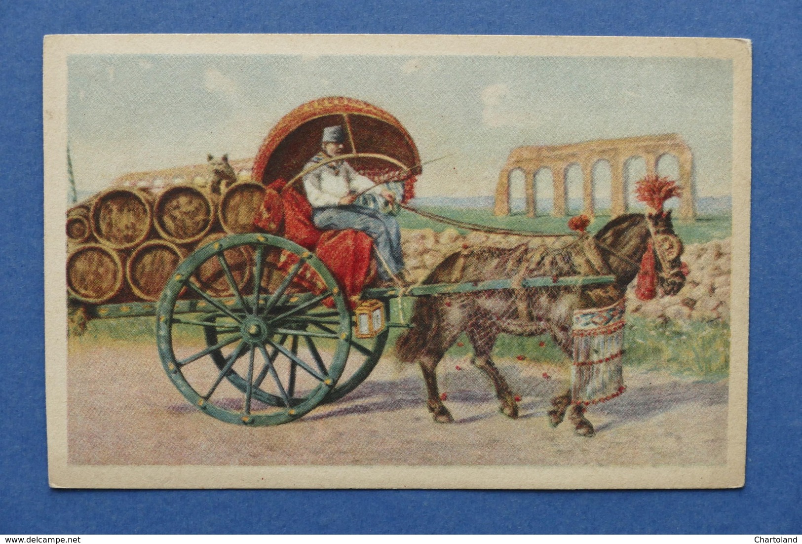 Cartolina Costumi - Roma - Costumi Romani Carro Da Vino - 1910 Ca. - Altri & Non Classificati