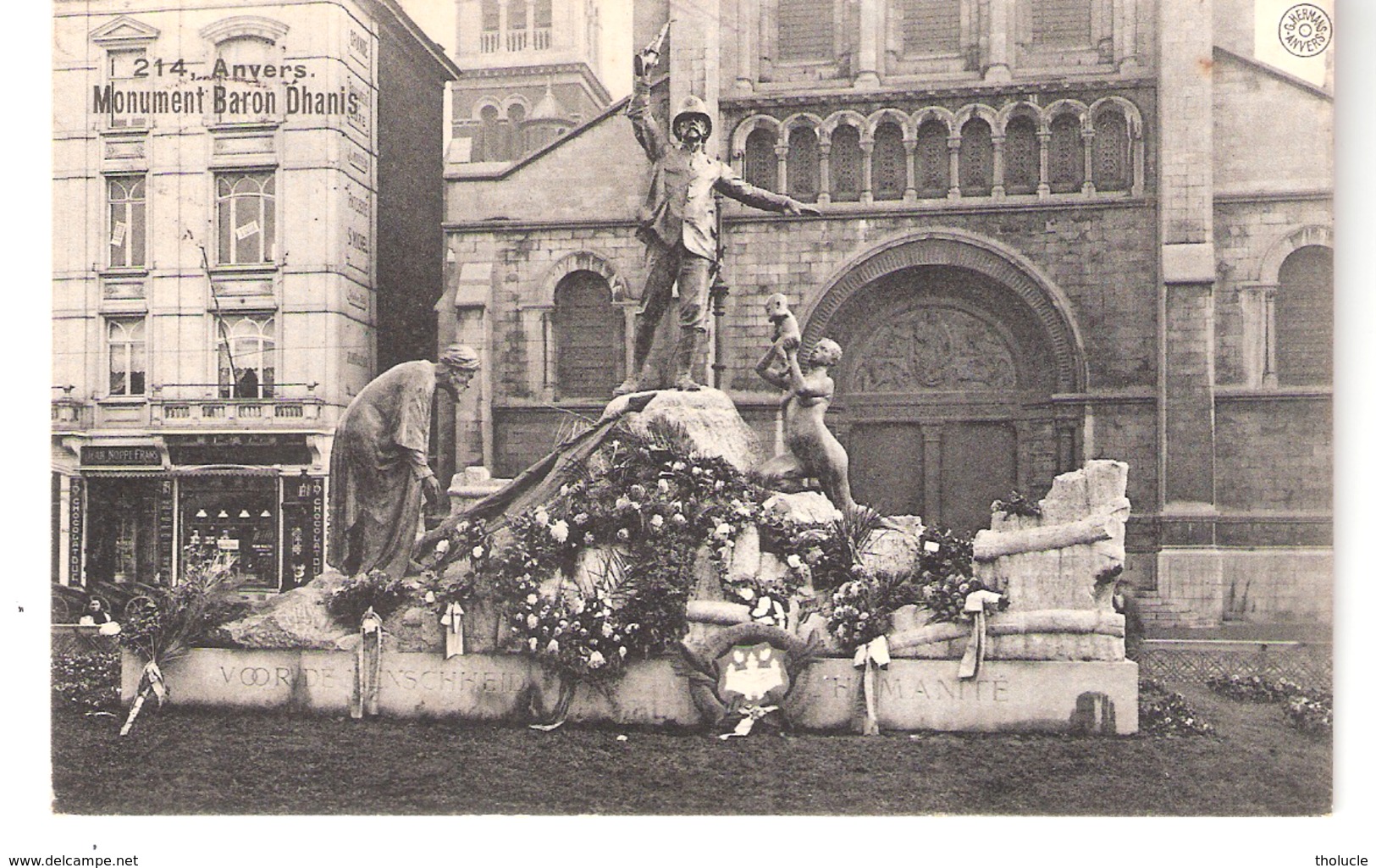 Anvers-Antwerpen-1913- Standbeeld-Monument Baron Dhanis (expédition Congo-Belge)-Chocolat Jean Noppe-Frans à Gauche - Antwerpen